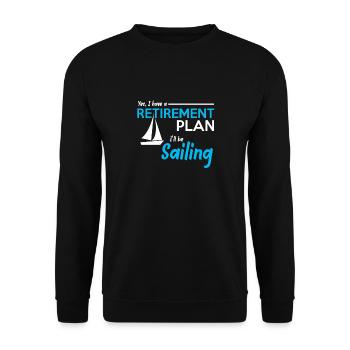retirement plan sailing - Unisex Sweatshirt - black - Front - Alina (178cm) & Michal (187cm)