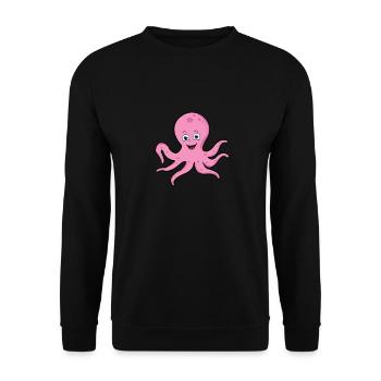 Kraken Oktopus Manga Comic Süß Meerestier Geschenk - Unisex Pullover - Schwarz - Vorne - Alina (178cm) & Michal (187cm)
