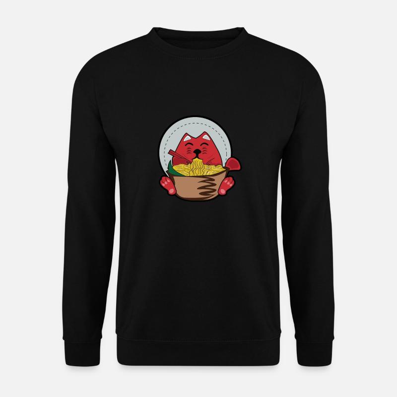 Manga Cat Ramen Noodle Soup Sip Gift - Sweat-shirt Unisexe - noir