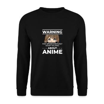Avertissement Anime Lover Manga Japan Gift - Sweat-shirt Unisexe - noir - Devant - Alina (178cm) & Michal (187cm)
