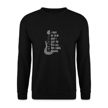 Rock and Roll Guitare Bassiste Musique Rétro Vintage - Sweat-shirt Unisexe - noir - Devant - Alina (178cm) & Michal (187cm)