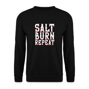 Salt. Burn. Repeat. Funny Supernatural Spirit Tee - Unisex Pullover - Schwarz - Vorne - Alina (178cm) & Michal (187cm)