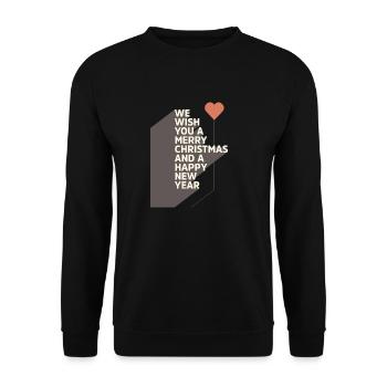 WE WISH YOU A MERRY CHRISTMAS AND A HAPPY NEW YEAR - Unisex Pullover - Schwarz - Vorne - Alina (178cm) & Michal (187cm)