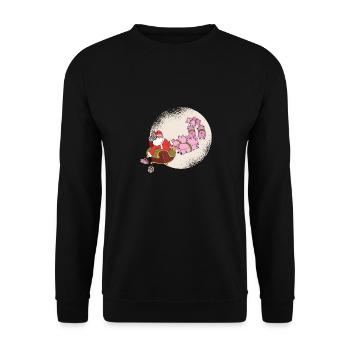 Santa and Pigs - Santa Claus with pigs - Unisex Sweatshirt - black - Front - Alina (178cm) & Michal (187cm)