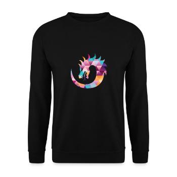 Drachen Chinesisch Symbolik Schlange Geschenk - Unisex Pullover - Schwarz - Vorne - Alina (178cm) & Michal (187cm)