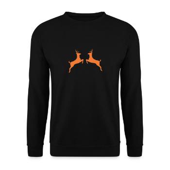 Happy Deer Pair Deer T-Shirt - Sweat-shirt Unisexe - noir - Devant - Alina (178cm) & Michal (187cm)