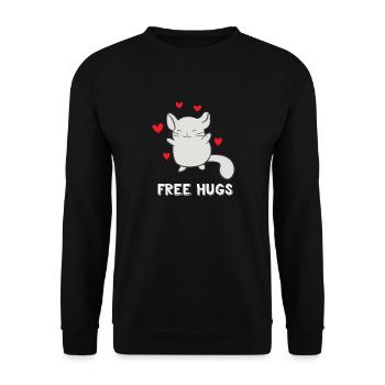Chinchilla - Chinchillas - Cadeau - Free Hugs - Sweat-shirt Unisexe - noir - Devant - Alina (178cm) & Michal (187cm)