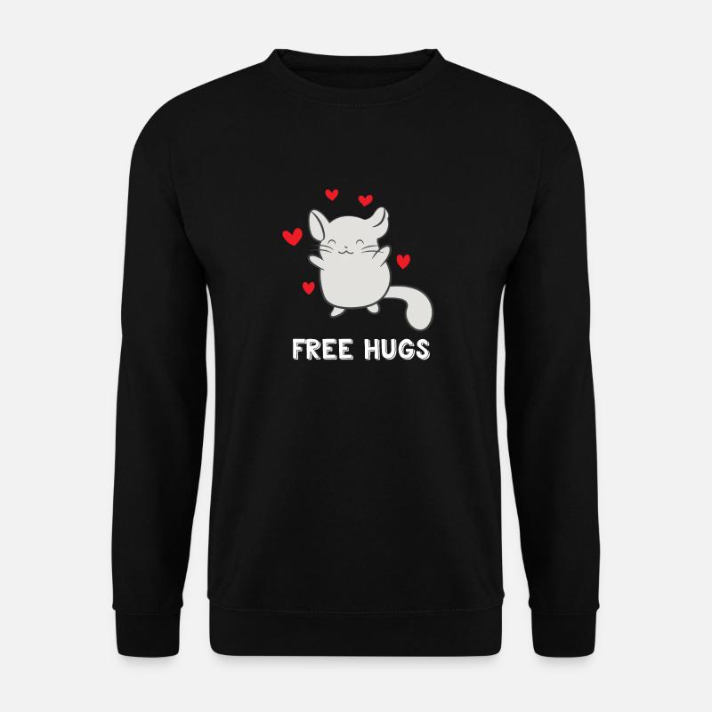 Chinchilla - Chinchillas - Geschenk - Free Hugs - Unisex Pullover - Schwarz