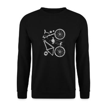 Fahrrad Teile Zerlegt Cool Geschenk Radsport - Unisex Pullover - Schwarz - Vorne - Alina (178cm) & Michal (187cm)