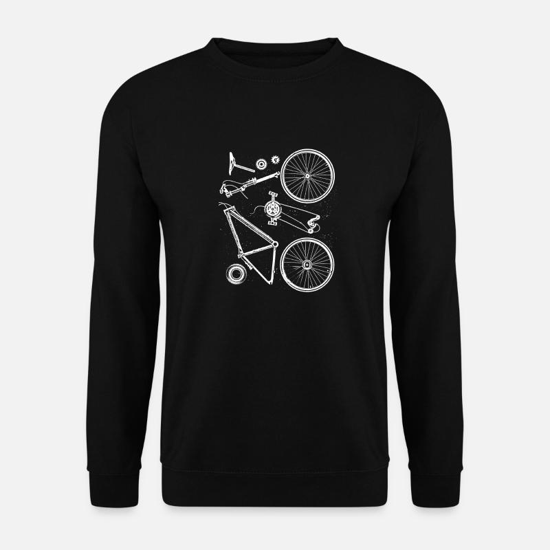 Fahrrad Teile Zerlegt Cool Geschenk Radsport - Unisex Pullover - Schwarz