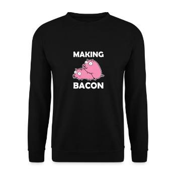 Making Bacon Speck Schinken Paarung Sex Schweine - Unisex Pullover - Schwarz - Vorne - Alina (178cm) & Michal (187cm)