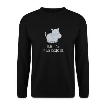 Hippopotame - Hippopotame - Hippopotame - Sarcasme - Sweat-shirt Unisexe - noir - Devant - Alina (178cm) & Michal (187cm)
