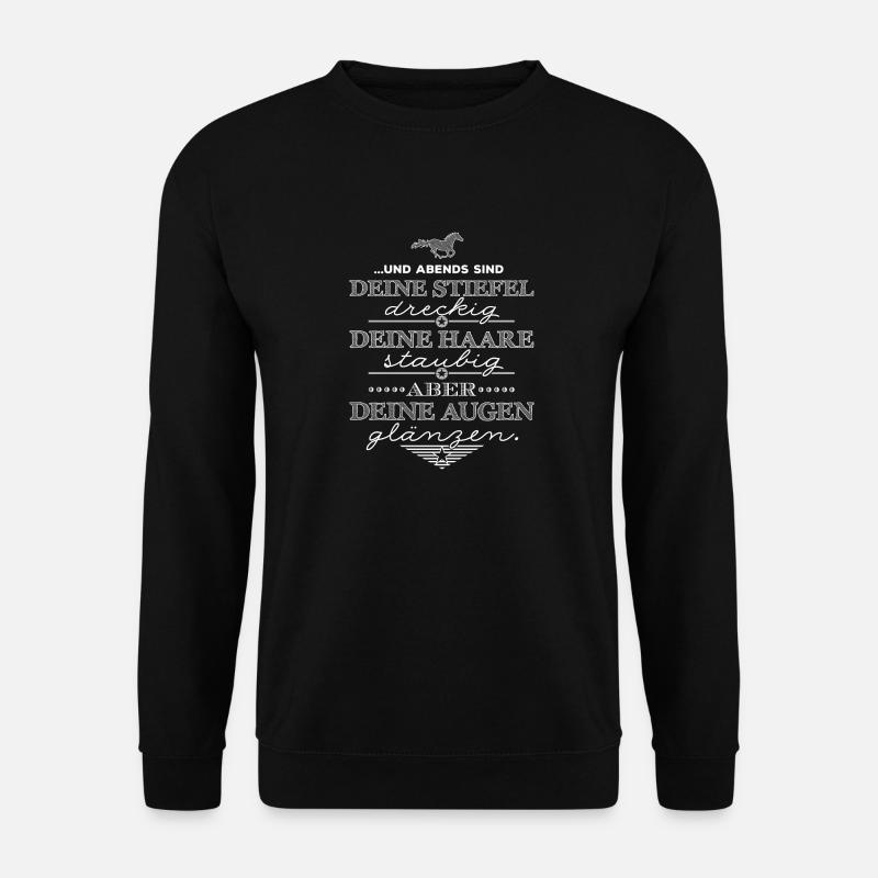 und abends glänzen die Augen - weiß - Unisex Pullover - Schwarz