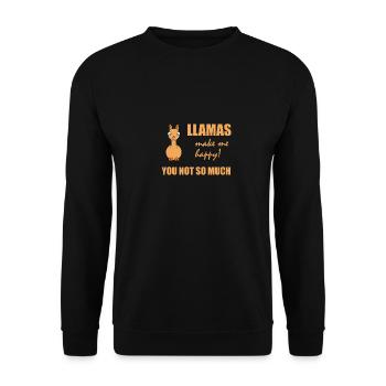 Llamas - Sweat-shirt Unisexe - noir - Devant - Alina (178cm) & Michal (187cm)
