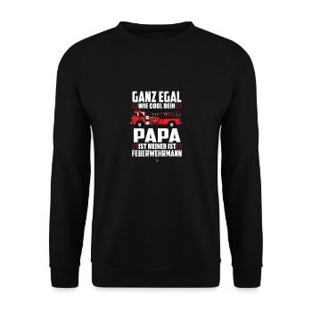 My Dad is Fireman Father's Day Gift - Unisex Sweatshirt - black - Front - Alina (178cm) & Michal (187cm)