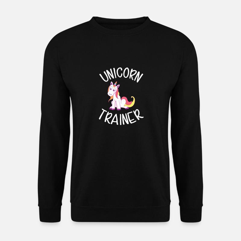 Einhorn Pferd lustiges magisch Trainer Geschenk - Unisex Pullover - Schwarz