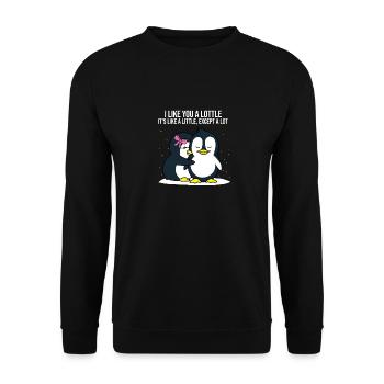 Je t'aime un cadeau de couples d'amour pingouin lottle - Sweat-shirt Unisexe - noir - Devant - Alina (178cm) & Michal (187cm)
