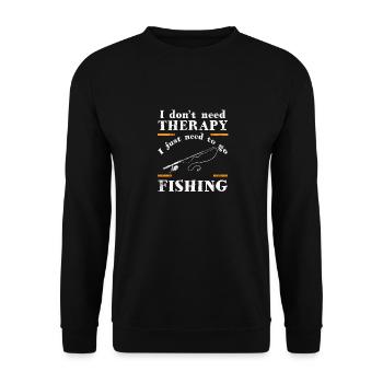 La pêche est ma chemise de pêcheur de thérapie de thérapie - Sweat-shirt Unisexe - noir - Devant - Alina (178cm) & Michal (187cm)