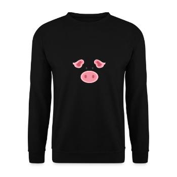 Cute Piggy Face Funny Pig Costume - Unisex Sweatshirt - black - Front - Alina (178cm) & Michal (187cm)