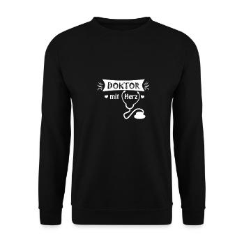 Docteur avec coeur - Sweat-shirt Unisexe - noir - Devant - Alina (178cm) & Michal (187cm)