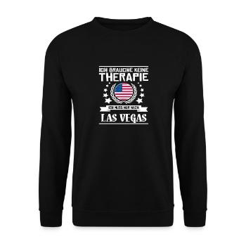 Keine Therapie Ich Muss Nur Nach Las Vegas - Unisex Pullover - Schwarz - Vorne - Alina (178cm) & Michal (187cm)