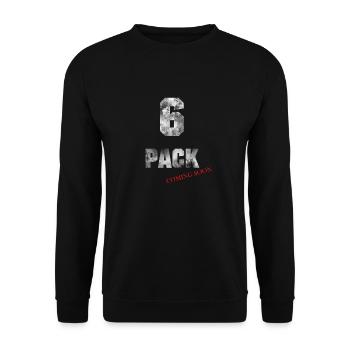 6pack - Unisex Sweatshirt - black - Front - Alina (178cm) & Michal (187cm)