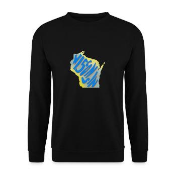 Carte d'état du Wisconsin T-shirts d'état des Etats-Unis - Sweat-shirt Unisexe - noir - Devant - Alina (178cm) & Michal (187cm)