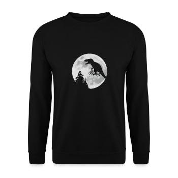 Moon Dino T-Rex vélo de dinosaure - Sweat-shirt Unisexe - noir - Devant - Alina (178cm) & Michal (187cm)