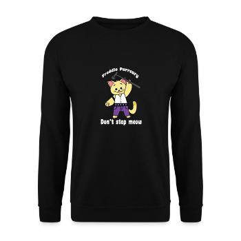 Freddie Purrcury Don't Stop Meow Funny Gift - Unisex Sweatshirt - black - Front - Alina (178cm) & Michal (187cm)