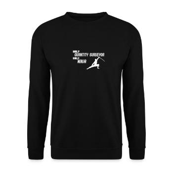 Half Quantity Surveyor Half Ninja - Unisex Sweatshirt - black - Front - Alina (178cm) & Michal (187cm)