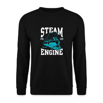 Locomotive Retro - Sweat-shirt Unisexe - noir - Devant - Alina (178cm) & Michal (187cm)