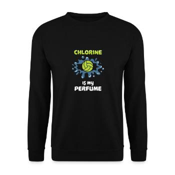 Chlor Geruch Parfum Parfüm Duft Schwimmbad - Unisex Pullover - Schwarz - Vorne - Alina (178cm) & Michal (187cm)
