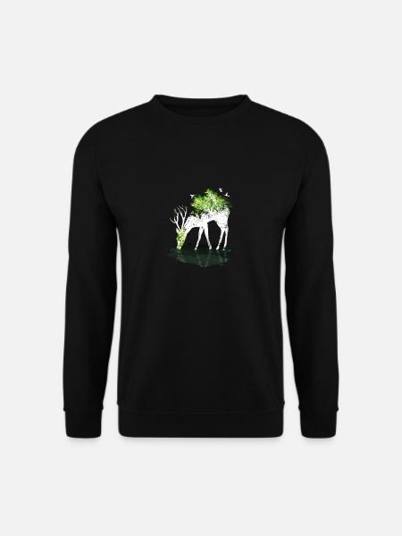 Hirsch Natur WIld - Unisex Pullover - Schwarz