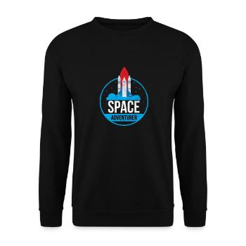 Space Adventurer Weltraum Abenteuerer Geschenk - Unisex Pullover - Schwarz - Vorne - Alina (178cm) & Michal (187cm)