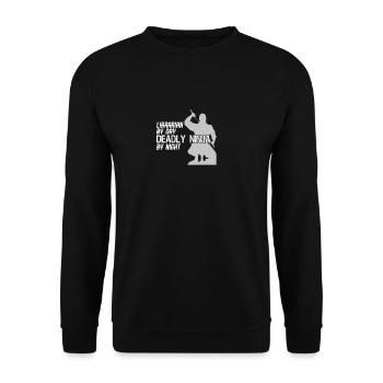 Libararian Deadly Ninja - Unisex Sweatshirt - black - Front - Alina (178cm) & Michal (187cm)