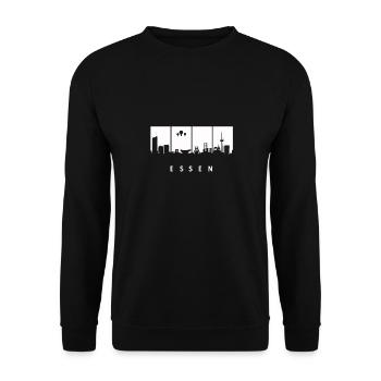 Essen Skyline Silhouette NRW Ruhrpott - Unisex Pullover - Schwarz - Vorne - Alina (178cm) & Michal (187cm)