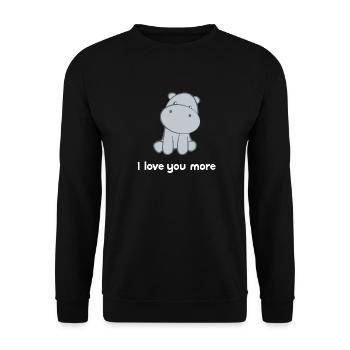 Hippopotame - Hippopotame - Hippopotame - Je t'aime - Sweat-shirt Unisexe - noir - Devant - Alina (178cm) & Michal (187cm)