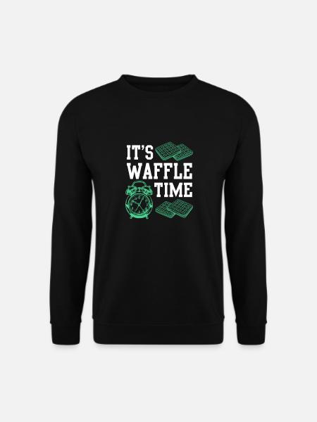 Waffle Time Spruch Geschenkidee Waffel - Unisex Pullover - Schwarz