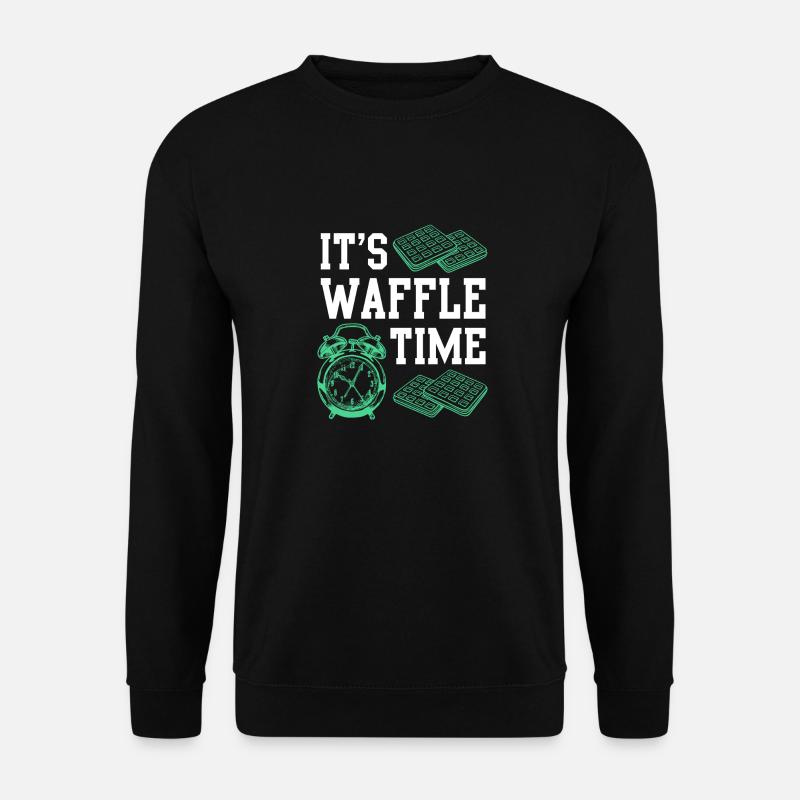 Waffle Time Spruch Geschenkidee Waffel - Unisex Pullover - Schwarz