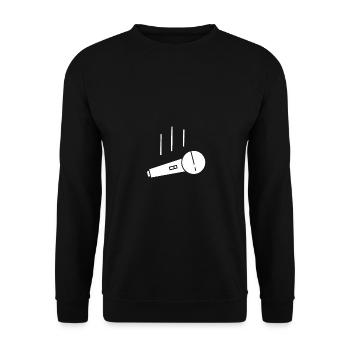 Mic Drop Funny Performer Comedian Rapper Cool Gift - Unisex Sweatshirt - black - Front - Alina (178cm) & Michal (187cm)