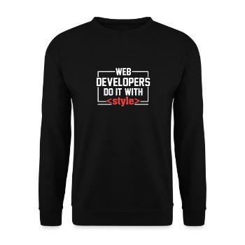 Web Developers Do It With - Unisex Sweatshirt - black - Front - Alina (178cm) & Michal (187cm)