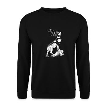 Deer Night Moon Nature Chasse Forêt Parc Sauvage - Sweat-shirt Unisexe - noir - Devant - Alina (178cm) & Michal (187cm)