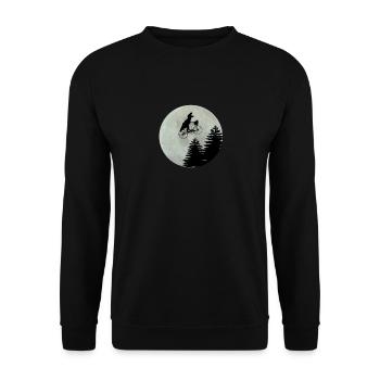 Farrad Dino Dinosaure Lune Pleine Lune Cadeau Amusant - Sweat-shirt Unisexe - noir - Devant - Alina (178cm) & Michal (187cm)
