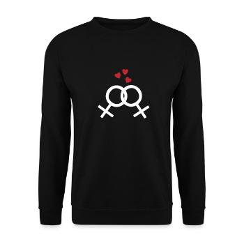 Lesbian Lesbian Love - Unisex Sweatshirt - black - Front - Alina (178cm) & Michal (187cm)