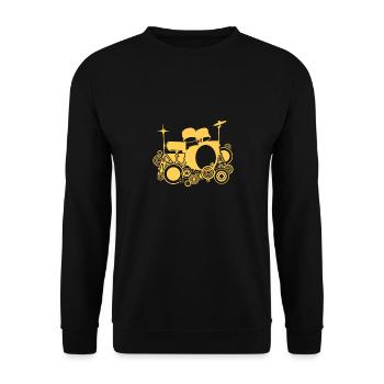 Schlagzeug Geschenk Schlagzeugspieler Percussion - Unisex Pullover - Schwarz - Vorne - Alina (178cm) & Michal (187cm)