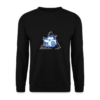 Schlagzeug Geschenk Schlagzeugspieler Percussion - Unisex Pullover - Schwarz - Vorne - Alina (178cm) & Michal (187cm)