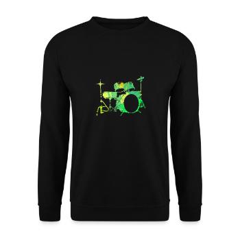 Schlagzeug Geschenk Schlagzeugspieler Percussion - Unisex Pullover - Schwarz - Vorne - Alina (178cm) & Michal (187cm)