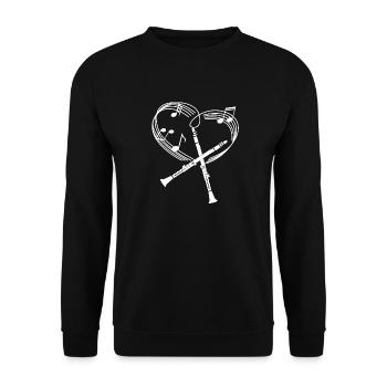 Clarinet - Clarinetist - Clarinetist - Heart - Unisex Sweatshirt - black - Front - Alina (178cm) & Michal (187cm)