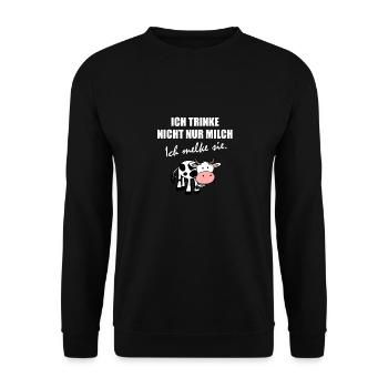 Landwirt - Unisex Pullover - Schwarz - Vorne - Alina (178cm) & Michal (187cm)