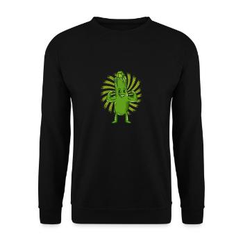 Zucchini Vegan vegetarisch Vegetarier Geschenk - Unisex Pullover - Schwarz - Vorne - Alina (178cm) & Michal (187cm)